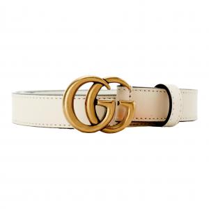 GUCCI Ремень с пряжкой Double G, White