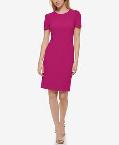 Женское платье-футляр с короткими рукавами из ткани дайвинг Calvin Klein, Boysenberry