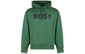 Худи из хлопка с принтом логотипа HUGO BOSS, зеленый