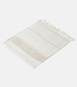 Полосатое одеяло из льна с добавлением других материалов Brunello Cucinelli