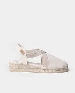 Женские эспадрильи на клиновидной подошве из гладкой ткани с резинками Toni Pons, пастельно-розовый