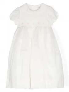 Расклешенное платье со складками POLO RALPH LAUREN KIDS, белый
