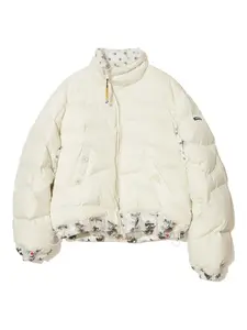 Пуховик с цветочной отделкой Undercover, белый