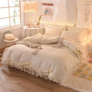 Yalu Комплект постельного белья 1,8 м, 4 предмета, цвет молочно-белый