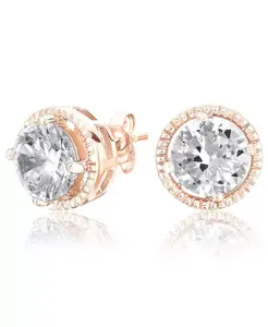 Круглые серьги из стерлингового серебра с кубическим цирконием Genevive, pink