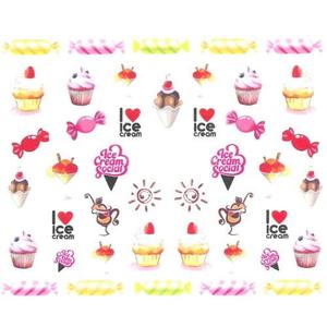 Водные наклейки для ногтей № BN 827 сладкие десерты, AllePaznokcie