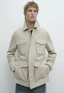 Легкая куртка с карманами Massimo Dutti, Mottled Light Grey