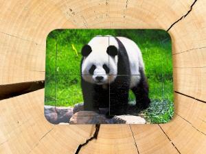 Панда, деревянный пазл с четырьмя элементами, основа с подписью, первый пазл Inna marka