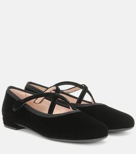Бархатные балетки Miu Miu, Nero
