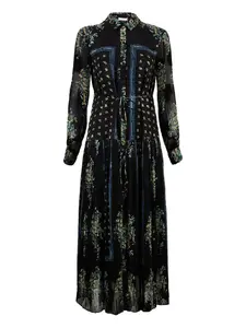 Платье-рубашка Emilie с длинными рукавами Ulla Johnson, черный