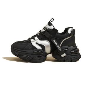 Высокие облегченные массивные кроссовки на низком ходу SNOWELF для женщин, черные