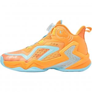 QIAODAN Детские баскетбольные кроссовки low top Orange Blue нескользящие износостойкие