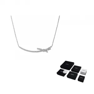 CHANEL Комплект Ruban White 18K Gold с бриллиантами колье-бант для женщин серебро