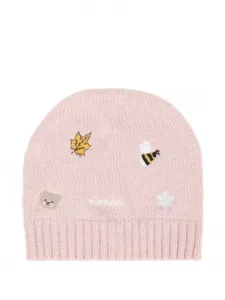 Шапка с вышитым мотивом NANAN, розовый