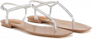 Сандалии Veronica Beard Amelia Thongs, цвет Silver Leather
