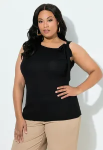 Узкий топ с лямками асимметричного кроя ausschnitt Ulla Popken, Black