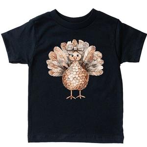Футболка с принтом Sparkle Turkey для малышей The Juniper Shop, Black