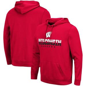 Мужской красный свитшот с капюшоном wisconsin badgers lantern Colosseum