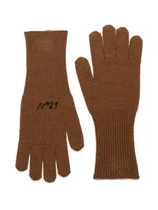 Перчатки в рубчик с логотипом Nº21 Kids, коричневый