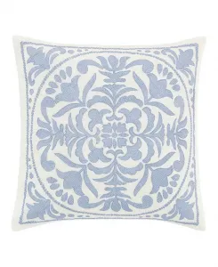 Декоративная подушка с вышитым медальоном «Мила», 18 x 18 дюймов Laura Ashley, blue