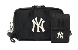 Сумка комбинированная из нейлона New York Yankees, фотосумка, плечевая сумка, кроссбоди унисекс черная MLB