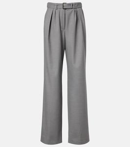 Широкие брюки с поясом из шерстяной смеси Dries Van Noten, Grey