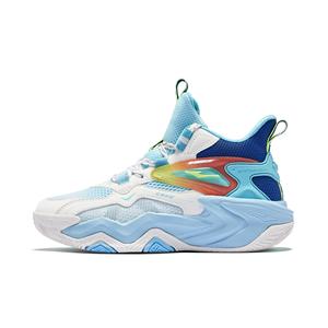 Детские баскетбольные кроссовки с высоким берцем ERKE KIDS, синий/белый