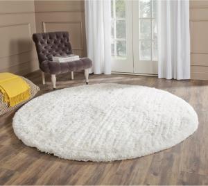 SAFAVIEH South Beach Shag Collection круглый ковер 122 x 122 см Snow White SBS562A ручной работы