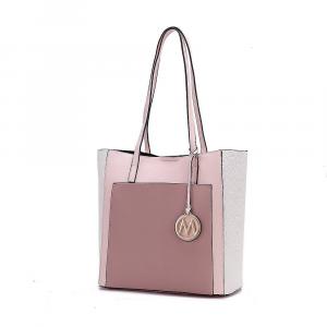 MKF Collection Leah Женская большая сумка из веганской кожи в стиле колор-блок от Mia K, красный