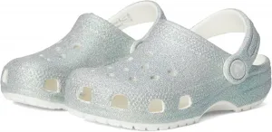 Детские кроксы Crocs Classic с блестками, белый