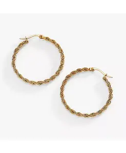 Серьги-Кольца из французской веревочной цепочки «Холодное сердце» Alex And Ani, gold