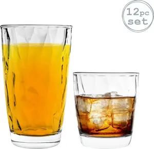 Стаканы для воды и коктейлей хайбол Rocco Diamond - 300 мл, 470 мл - набор из 12 шт. Bormioli