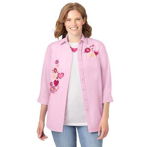 Плюс сайз комплект из вышитой поплиновой туники и футболки Woman Within