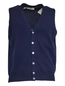 Жилет из шерсти на пуговицах Filippo De Laurentiis, синий