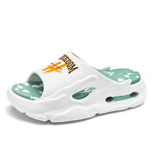 TAFN Тапочки-слайды мужские, устойчивые к истиранию, белые, зеленые