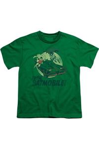 Бэтмен Классик ТВ К Бэтмобилю Футболка с коротким рукавом для подростков Gildan, зеленый