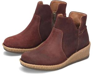 Born Viv BR0062244 Ботинки женские 11 темно-красные кожаные с боковой молнией BÃ¸rn