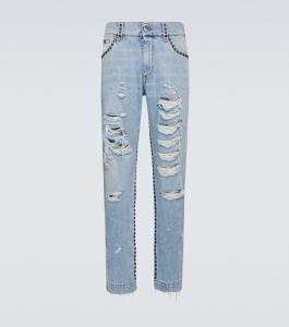 Джинсы прямого кроя со средней посадкой Dolce&Gabbana, синий