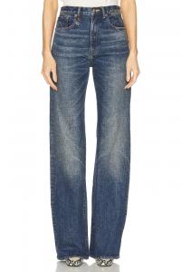 Джинсы Jane с прямыми штанинами R13, Mire Blue Stretch