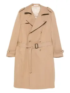 Двубортный тренчкот с поясом TAGLIATORE, нейтральный