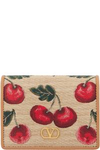 Бежевый жаккардовый кошелек VLogo Signature Cherryfic Valentino Garavani