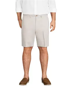 Шорты чинос Big & Tall с комфортной посадкой на талии, без стрелки, 9", не требующие глажки Lands' End, серый