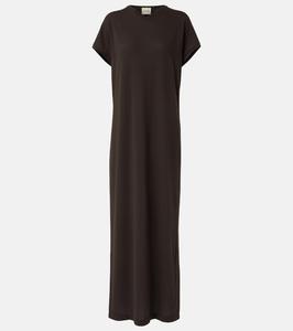 Платье макси Verda из хлопкового джерси Khaite, темно-коричневый