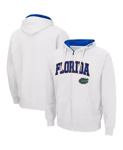 Мужская толстовка Florida Gators Arch Logo 3.0 с молнией по всей длине Colosseum, белый