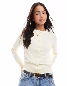 Желтый кардиган с круглым вырезом New Look