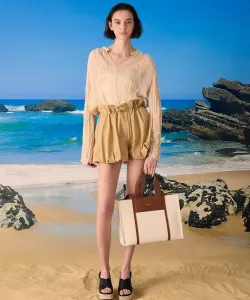 Сумка-тоут Shalia из канваса с двумя ручками Charles & Keith, цвет Beigecanvas