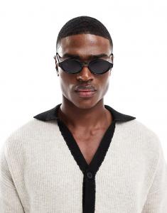 Овальные солнцезащитные очки черного цвета ASOS DESIGN