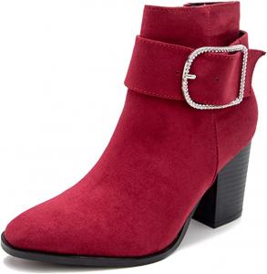 Женская мода Roimaash Осенние туфли на широком каблуке, 194 Red