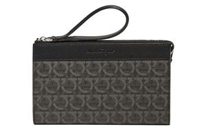 Кожаная сумка с монограммой FERRAGAMO Regular мужская черная