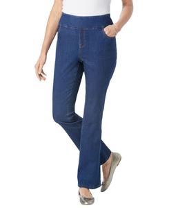 Женские джинсы Within Flex-Fit Pull-On Bootcut Gap-Free Stretch Denim Woman Within, Medium stonewash